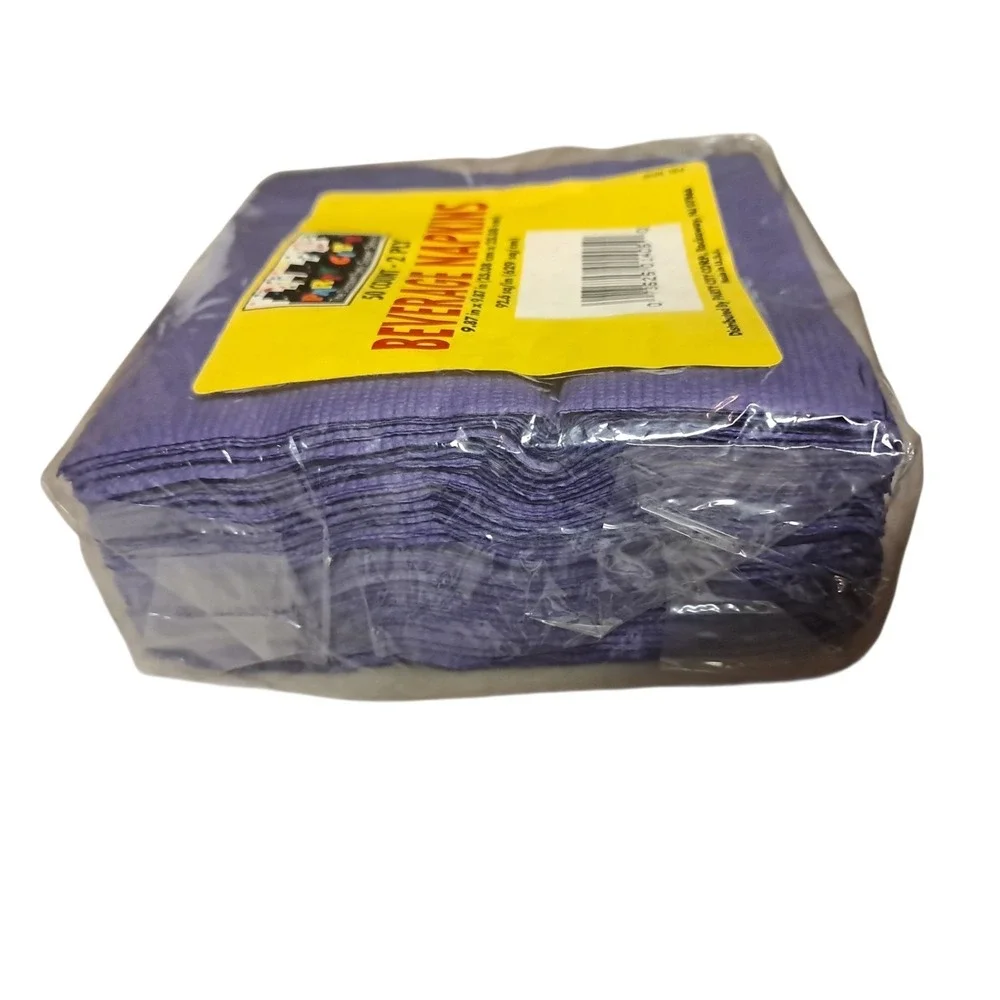 Purple Beverage Napkins 50 Count 2 Ply